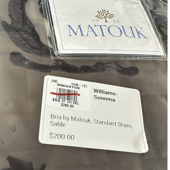 NEW Matouk x Williams Sonoma Bria Standard Shams (Set of 2)-Sable - Picture 4 of 4